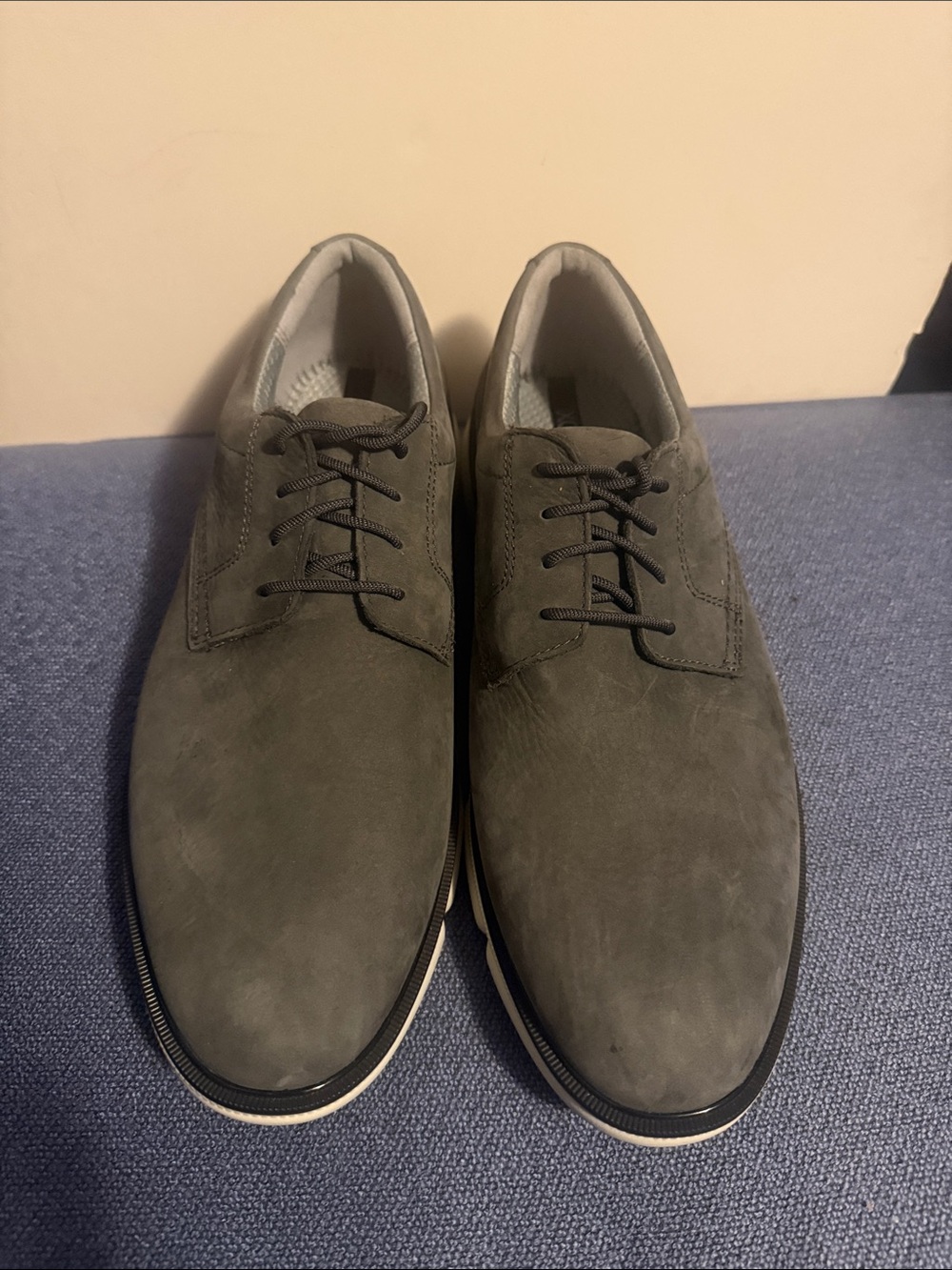 Johnston & Murphy Gray Suede Lace-Up Oxfords-New Without Tag-Size 10.5